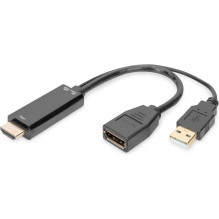 Digitus 4K HDMI į DisplayPort adapteris (juodas) Digitus 4K HDMI į DisplayPort adapteris (juodas)