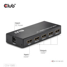 Club3D HDMI skirstytuvas 1 Eingang – 4 Ausgänge 4K120Hz UHD mažmeninė prekyba Club3D HDMI skirstytuvas 1 Eingang – 4 Ausgänge 4K120Hz UHD mažmeninė prekyba