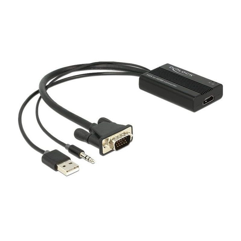 DELOCK VGA Adapter D-Sub15 +Audio - HDMI A St / Bu