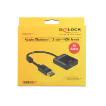 DeLOCK Adapter Displayport 1.2 HDMI Buchse 4K (Black, 20 cm) DeLOCK Adapter Displayport 1.2 HDMI Buchse 4K (Black, 20 cm)