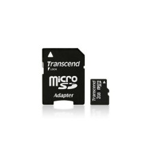 SD microSD Card 2GB Transcend w / adapter retail