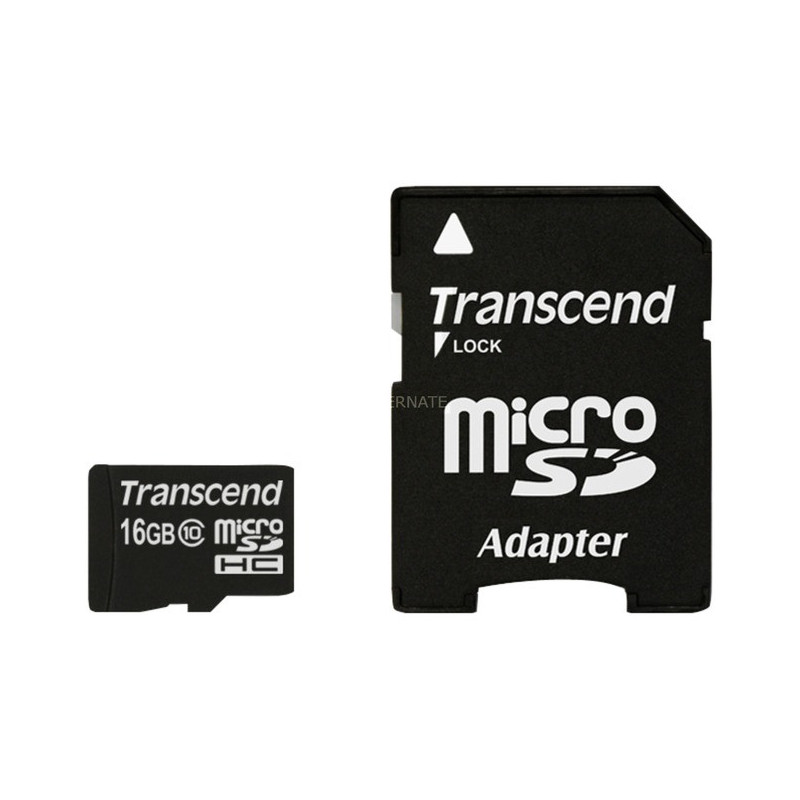 SD „microSD“ kortelė 16GB Transcend SDHC Class10 su adapteriu