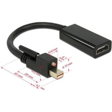 DELOCK Vaizdo prievado adapteris mini DP - HDMI St / Bu 4K + Schr