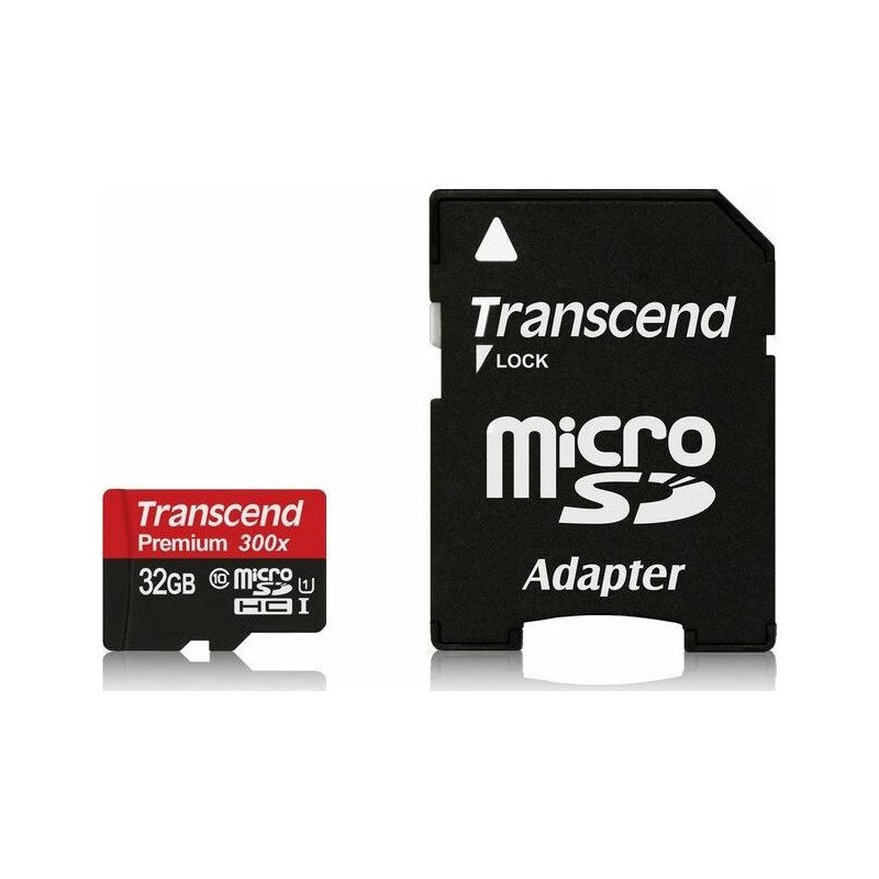 SD microSD Card 32GB Transcend SDHC UHS1 w / adapter