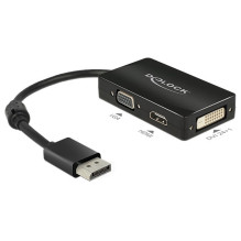 Delock Adapter Displayport 1.1 Stecker VGA / HDMI / DVI Buchse Passiv Black Delock Adapter Displayport 1.1 Stecker VGA / HDMI / DVI Buchse Passiv Black