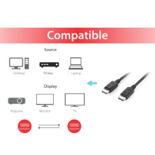 Equip DisplayPort 1.2 4K / 60Hz St / St 10.00m Juoda Equip DisplayPort 1.2 4K / 60Hz St / St 10.00m Juoda