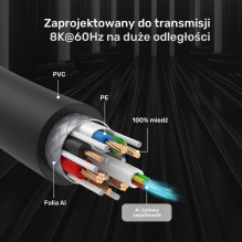 UNITEK OPTICAL CABLE HDMI 2.1 AOC 8K 120HZ 5M