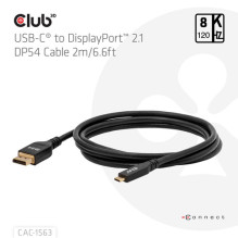 Club3D Kabel USB Typ C – DP 2.1 2m 8K120Hz St / St Club3D Kabel USB Typ C – DP 2.1 2m 8K120Hz St / St