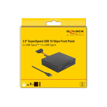 DELOCK 3.5 USB" 3.2 Gen 2 Front Panel 2 x USB-C + 2 x USB-A DELOCK 3.5 USB" 3.2 Gen 2 Front Panel 2 x USB-C + 2 x USB-A