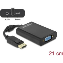 Kabelis Delock DELOCK Adapterkabel DisplayPort 1.1 Stecker VGA Buchse + Audio 21cm schwarz Kabelis Delock DELOCK Adapterkabel DisplayPort 1.1 Stecker VGA Buchse + Audio 21cm schwarz