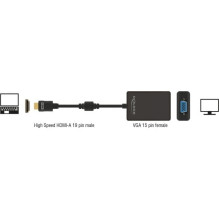 DELOCK HDMI adapteris A – D-Sub15 St / Bu DELOCK HDMI adapteris A – D-Sub15 St / Bu