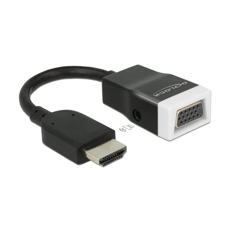DELOCK HDMI Adapter A - D-Sub15 St / Bu screwless +Audio +Kab