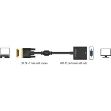 DELOCK DVI Adapter DVI(24+1) - D-Sub15 St / Bu DELOCK DVI Adapter DVI(24+1) - D-Sub15 St / Bu