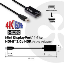 Club3D MiniDisplayPort to HDMI 2.0b HDR 4K60Hz active adapter retail Club3D MiniDisplayPort to HDMI 2.0b HDR 4K60Hz active adapter retail