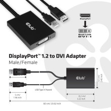 Club3D Adapter DisplayPort DVI-D (Active Dual) St / Bu retail
