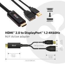 Club3D Adapter HDMI 2.0 DP 1.2 4K60Hz HDR active St / Bu retail Club3D Adapter HDMI 2.0 DP 1.2 4K60Hz HDR active St / Bu retail