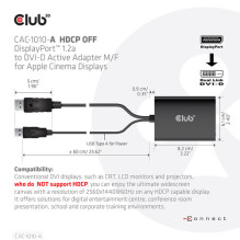Club3D Adapter DisplayPort to DVI-D HDCP OFF active St / Bu retail Club3D Adapter DisplayPort to DVI-D HDCP OFF active St / Bu retail