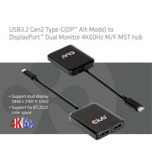 Club3D MST-Hub USB 3.2 Typ C 2x DP 4K60Hz St / Bu retail