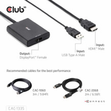Club3D Adapteris HDMI + MicroUSB DP 4K120Hz aktyv St / Bu mažmeninė prekyba Club3D Adapteris HDMI + MicroUSB DP 4K120Hz aktyv St / Bu mažmeninė prekyba