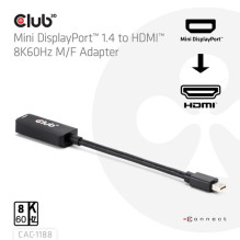 Club3D Mini DisplayPort to HDMI 2.1 HDR 8K60Hz adapter retail Club3D Mini DisplayPort to HDMI 2.1 HDR 8K60Hz adapter retail
