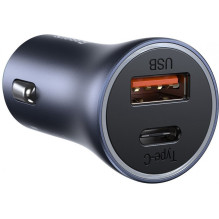 Baseus Car Charger Golden Contactor Pro Dual Quick Charger U+C, PD 3.0, QC 4+, SCP FCP AFC (with USB - Type C 1m cable) 