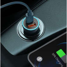 Baseus Car Charger Golden Contactor Pro Dual Quick Charger U+C, PD 3.0, QC 4+, SCP FCP AFC (with USB - Type C 1m cable) 