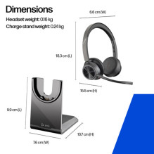 Poly „Voyager 4320 UC BT USB-A MS“ su stovu – stereofoninės ausinės