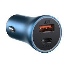 Baseus Car Charger Golden Contactor Pro Dual Quick Charger U+C, PD 3.0, QC 4+, SCP FCP AFC (with Type-C - Lightning 1m B