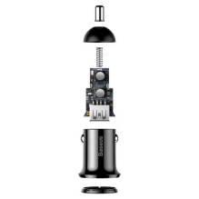 Baseus Car Charger Grain Pro Dual USB 4.8A Black (CCALLP-01)