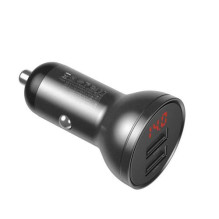 Baseus Car Charger Digital Display 2xUSB with 3-in-1 Cable 1.2m, 24W 4.8A, Black / Gray (TZCCBX-0G) Baseus Car Charger Digital Display 2xUSB with 3-in-1 Cable 1.2m, 24W 4.8A, Black / Gray (TZCCBX-0G)