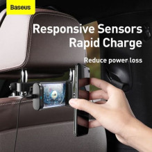 Baseus automobilio laikiklis belaidis įkroviklis energijos kaupiklis galinės sėdynės telefono laikiklis 15W Black (WXHZ- Baseus automobilio laikiklis belaidis įkroviklis energijos kaupiklis galinės sėdynės telefono laikiklis 15W Black (WXHZ-