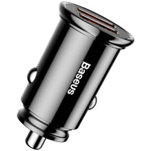 Baseus Car Charger Circular Plastic A+A Dual Quick Charge 3.0 30W Black (CCALL-YD01) Baseus Car Charger Circular Plastic A+A Dual Quick Charge 3.0 30W Black (CCALL-YD01)