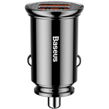Baseus Car Charger Circular Plastic A+A Dual Quick Charge 3.0 30W Black (CCALL-YD01) Baseus Car Charger Circular Plastic A+A Dual Quick Charge 3.0 30W Black (CCALL-YD01)