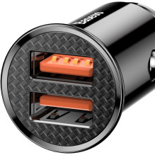 Baseus Automobilinis įkroviklis apvalus plastikinis A+A dvigubas greitasis įkrovimas 3.0 30W Black (CCALL-YD01) Baseus Automobilinis įkroviklis apvalus plastikinis A+A dvigubas greitasis įkrovimas 3.0 30W Black (CCALL-YD01)