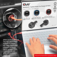 Club3D USB KFZ-Ladegerät 1xUSB C, 1xUSB A, 63W, 12 / 24V mažmeninė prekyba Club3D USB KFZ-Ladegerät 1xUSB C, 1xUSB A, 63W, 12 / 24V mažmeninė prekyba