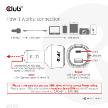 Club3D USB KFZ-Ladegerät 1xUSB C, 1xUSB A, 63W, 12 / 24V retail Club3D USB KFZ-Ladegerät 1xUSB C, 1xUSB A, 63W, 12 / 24V retail