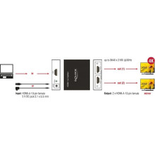 DELOCK HDMI Splitter 1 Eingang - 2 Ausgänge 4K