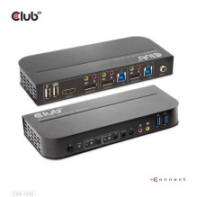 Club3D KVM jungiklis 4K60Hz 2x DP HDMI arba DP / 2xUSB / Audio