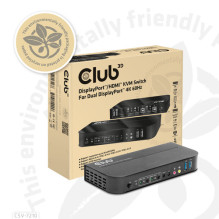 Club3D KVM jungiklis 4K60Hz 2x DP HDMI arba DP / 2xUSB / Audio