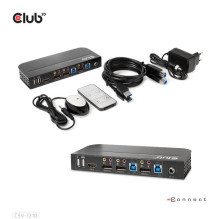 Club3D KVM jungiklis 4K60Hz 2x DP HDMI arba DP / 2xUSB / Audio