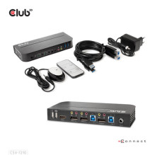Club3D KVM jungiklis 4K60Hz 2x DP HDMI arba DP / 2xUSB / Audio