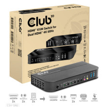 Club3D KVM jungiklis 4K60Hz 2x HDMI HDMI / 2xUSB / Audio mažmeninė prekyba