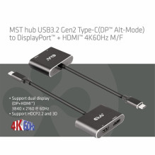 Club3D MST-Hub USB 3.2 Typ C DP / HDMI 4K60Hz St / Bu retail