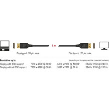 DELOCK DisplayPort Kabel St 8K 60Hz 5.00m Juoda DELOCK DisplayPort Kabel St 8K 60Hz 5.00m Juoda