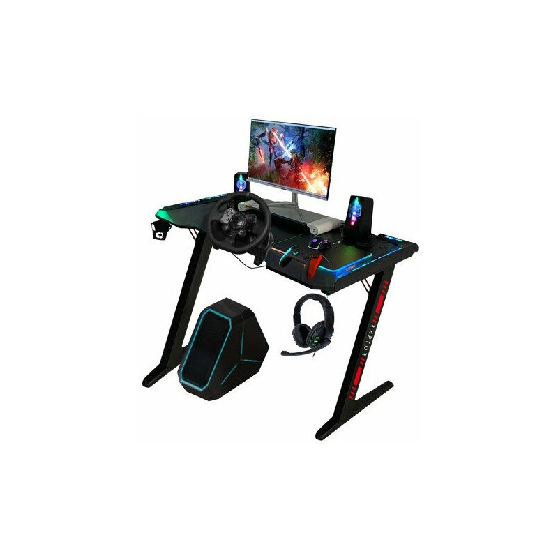 Raptor Gaming-Tisch GT100 120x60cm RGB juoda