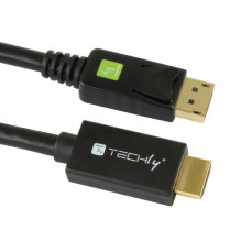 Techly DisplayPort 1.2 į HDMI kabelis Black 1m
