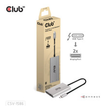 AV signal transmission system Club 3D Club3D Video hub Thunderbolt 3 to 2x DP, Dual 4K60Hz or Single 8K60Hz / 4K120Hz AV signal transmission system Club 3D Club3D Video hub Thunderbolt 3 to 2x DP, Dual 4K60Hz or Single 8K60Hz / 4K120Hz