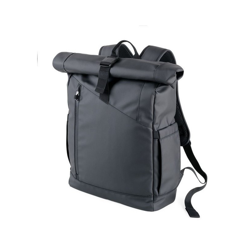 TROIKA Roll Top Rucksack TROIKA BLACK ROLL TOP