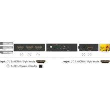 Delock HDMI UHD Switch 3 x HDMI in 1 x HDMI out 4K Delock HDMI UHD Switch 3 x HDMI in 1 x HDMI out 4K