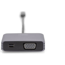 DIGITUS Adapter USB-C St. - VGA Bu. / MiniDP Bu. 4K / 30Hz 20cm